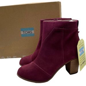 TOMS Bootie Lunata Suede Heeled Size 6